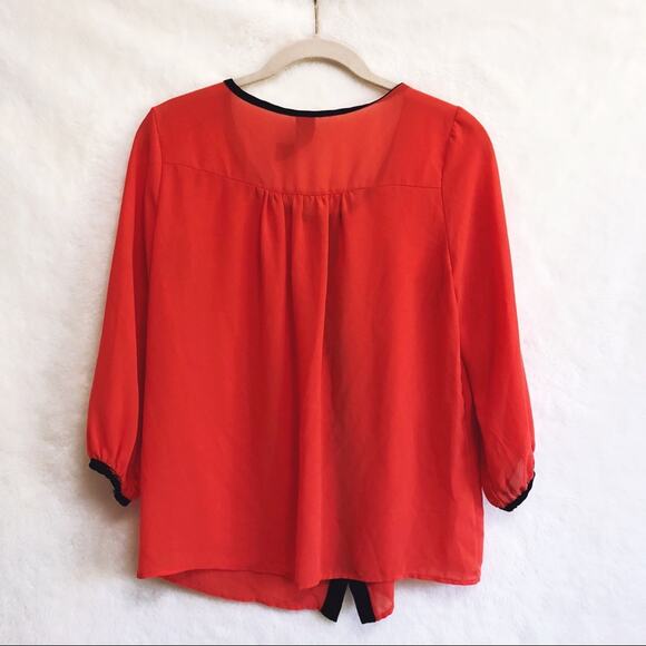 Blue Rain Coral and Blue Button Long Sleeve Top - Picture 4 of 8